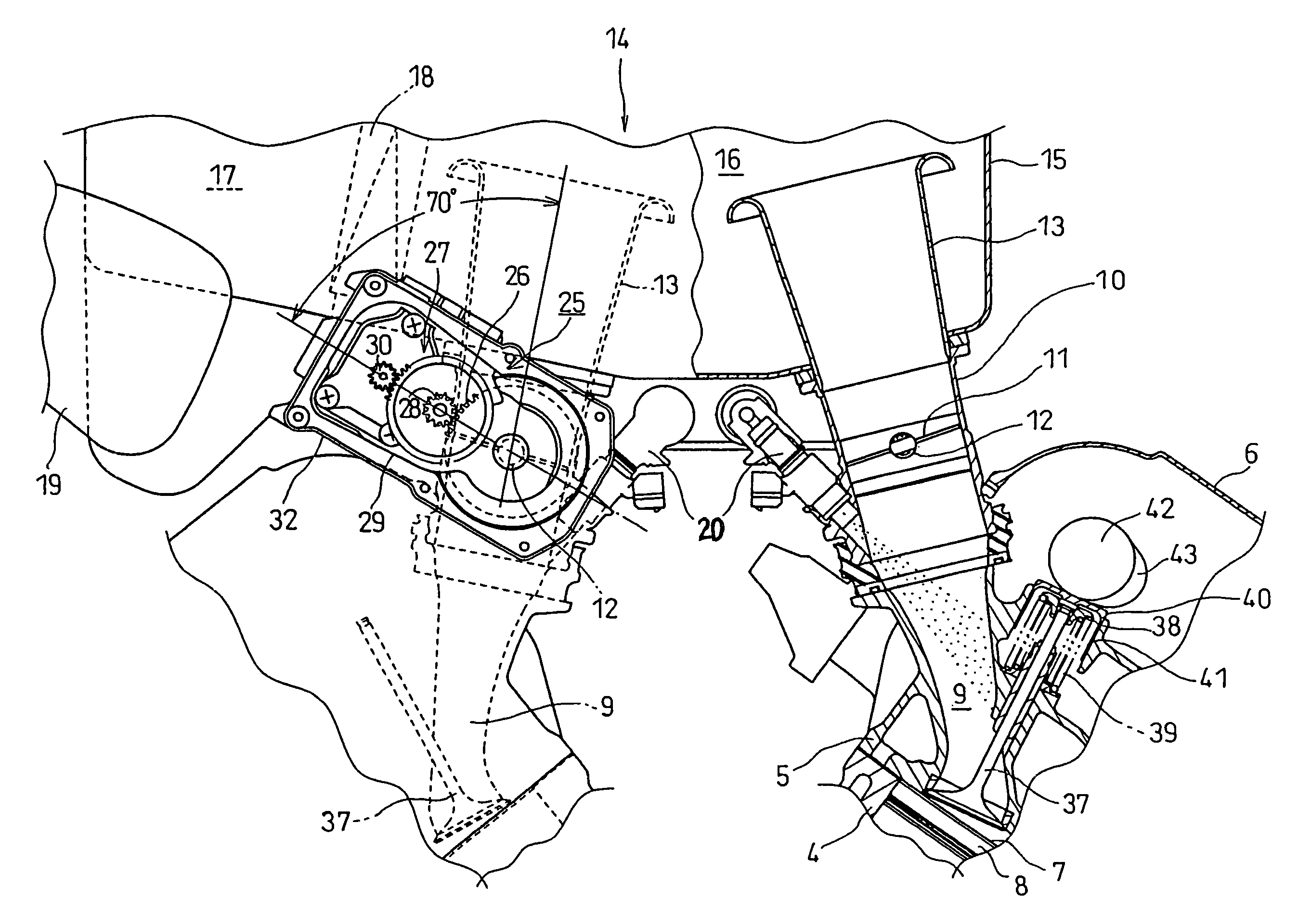 Electronic throttle control device in V-type internal combustion engine for vehicle