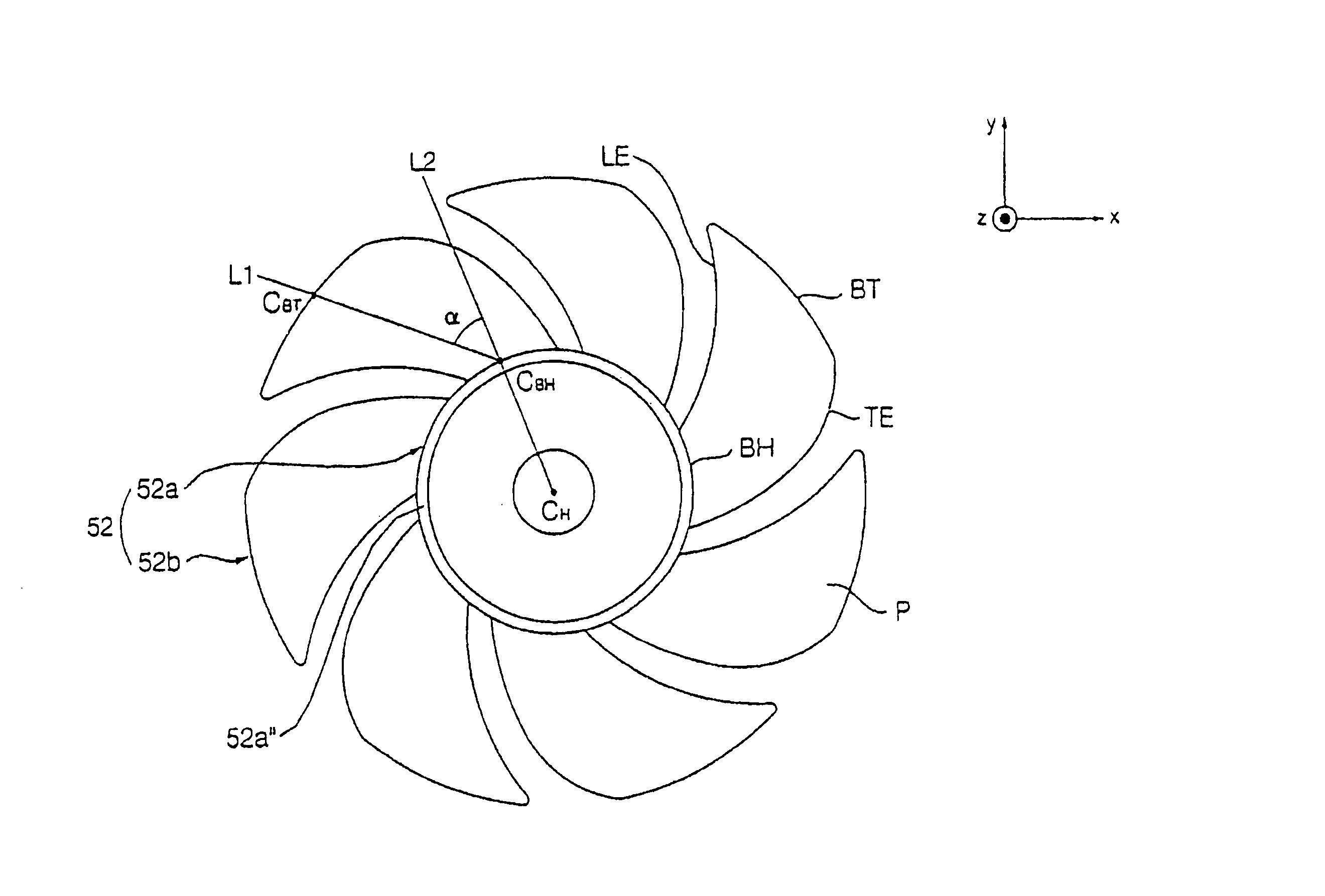 Cool air circulation type axial flow fan for refrigerator