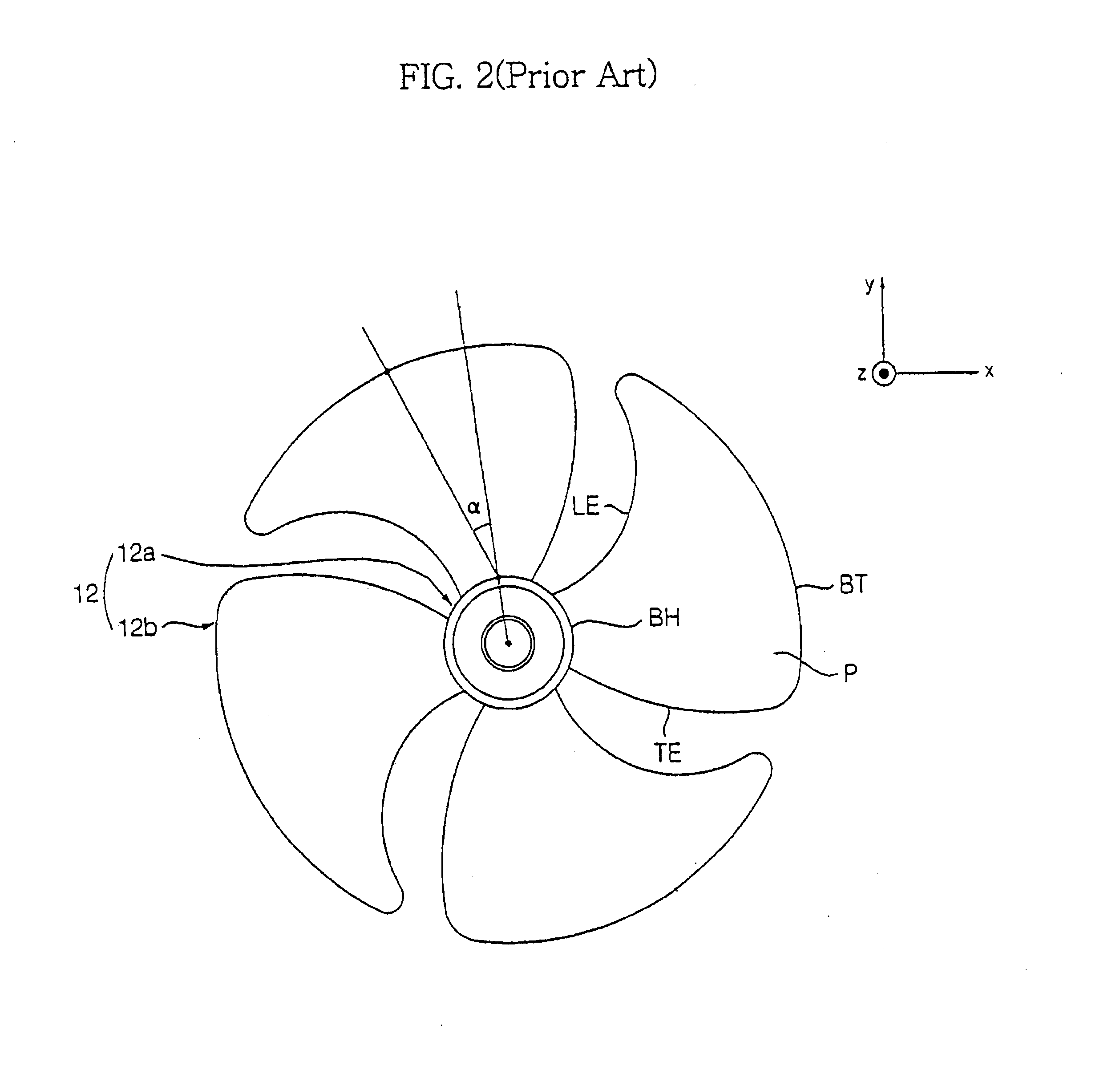 Cool air circulation type axial flow fan for refrigerator