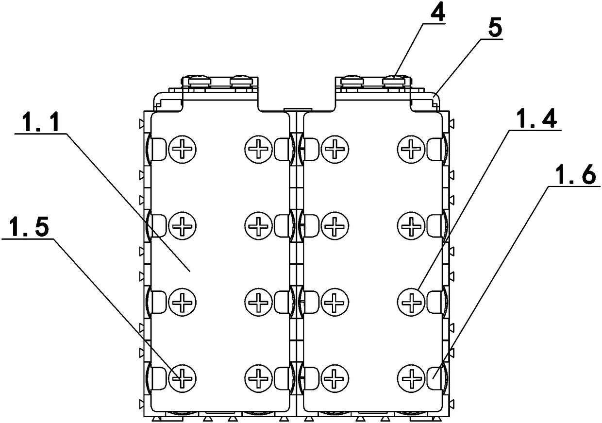 Cylindrical cell battery pack packaging structure suitable for bearing large current