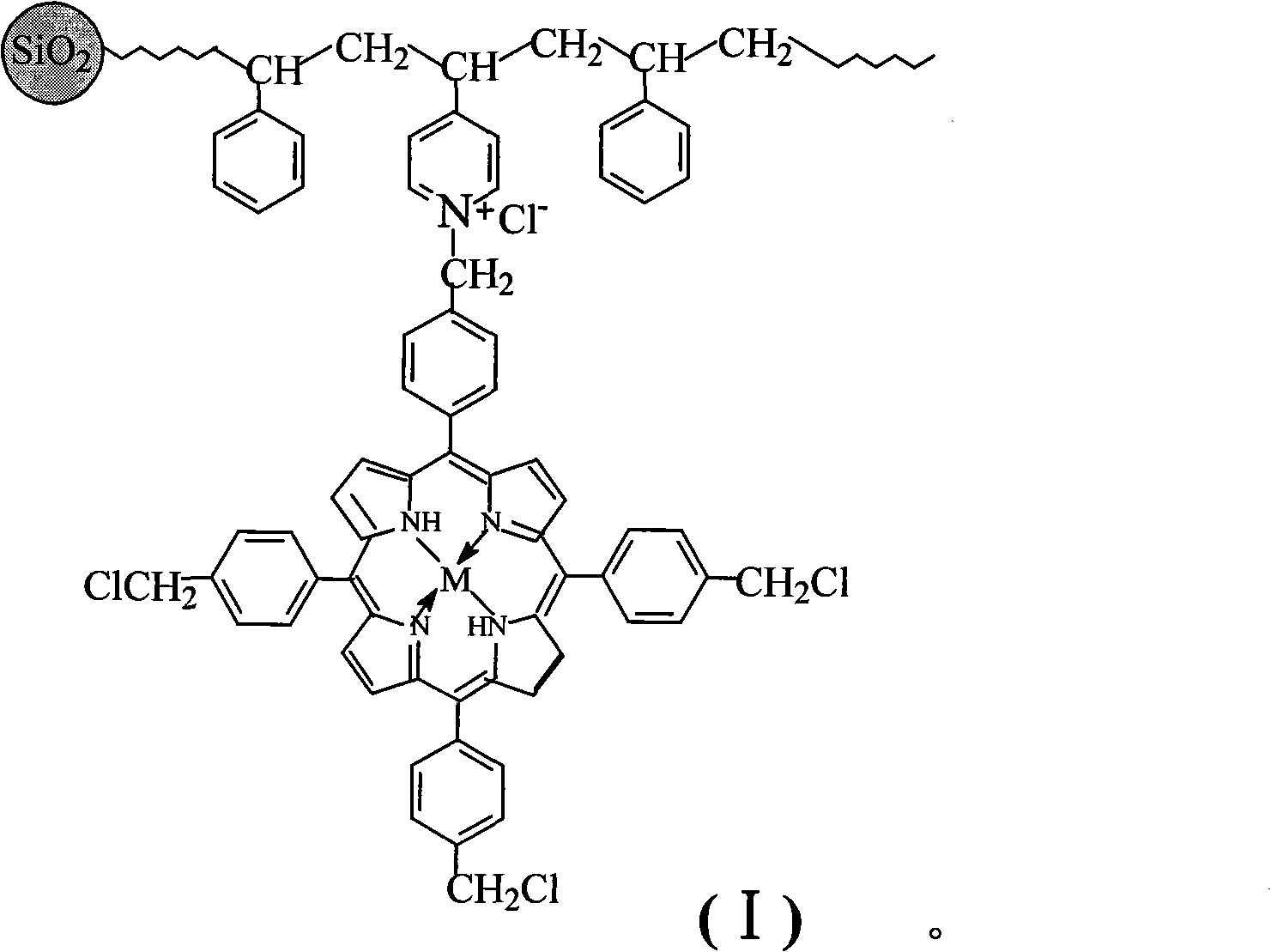 Preparation of silica gel supported metalloporphyrin compound and application method thereof