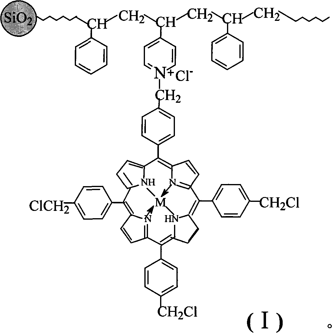 Preparation of silica gel supported metalloporphyrin compound and application method thereof