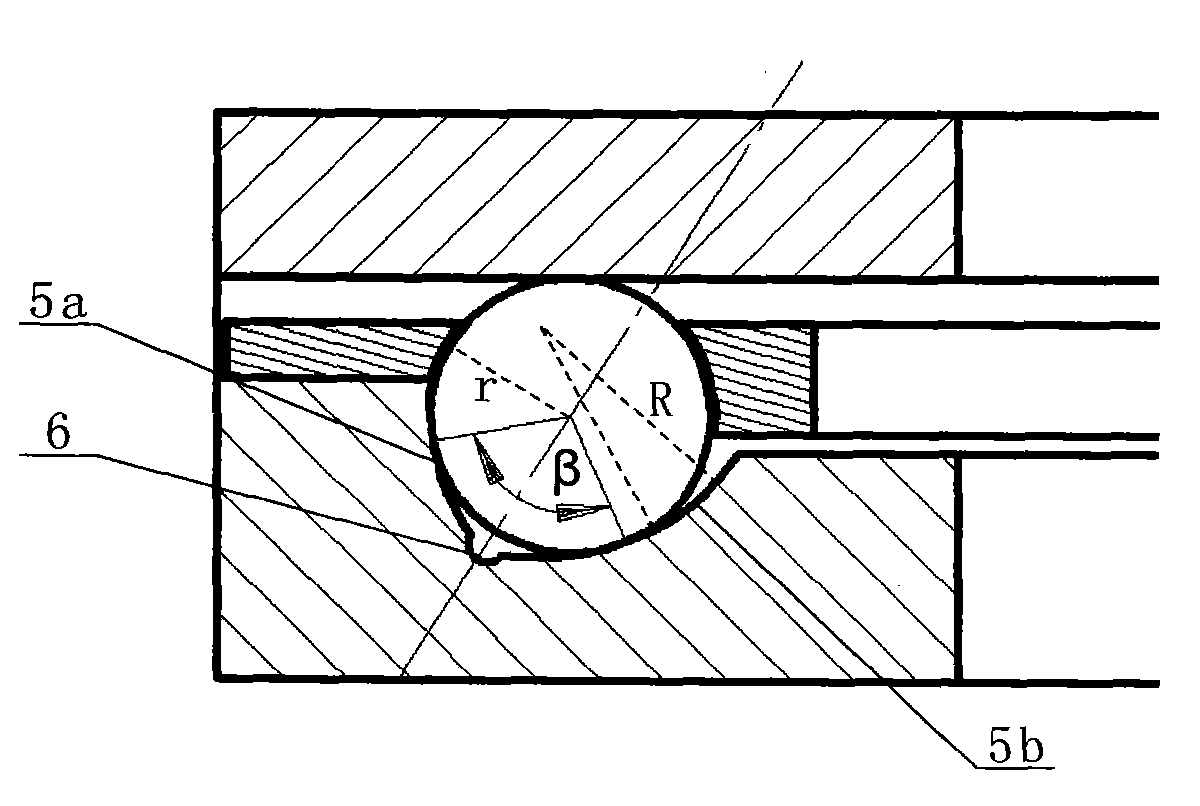 Three-point contact thrust ball bearing and design method