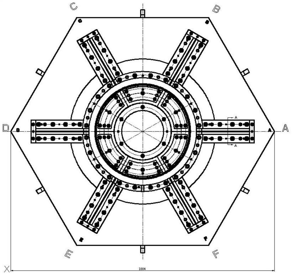 Suitable for satellite antenna reflector composite material radial curved surface rib forming mold