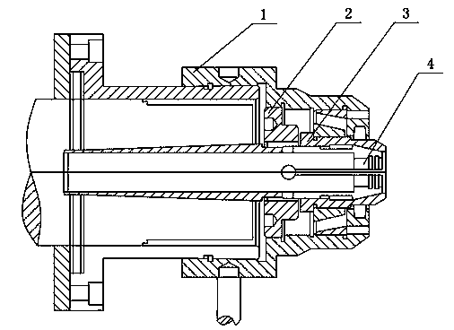 Turning spring chuck with thrust sleeve