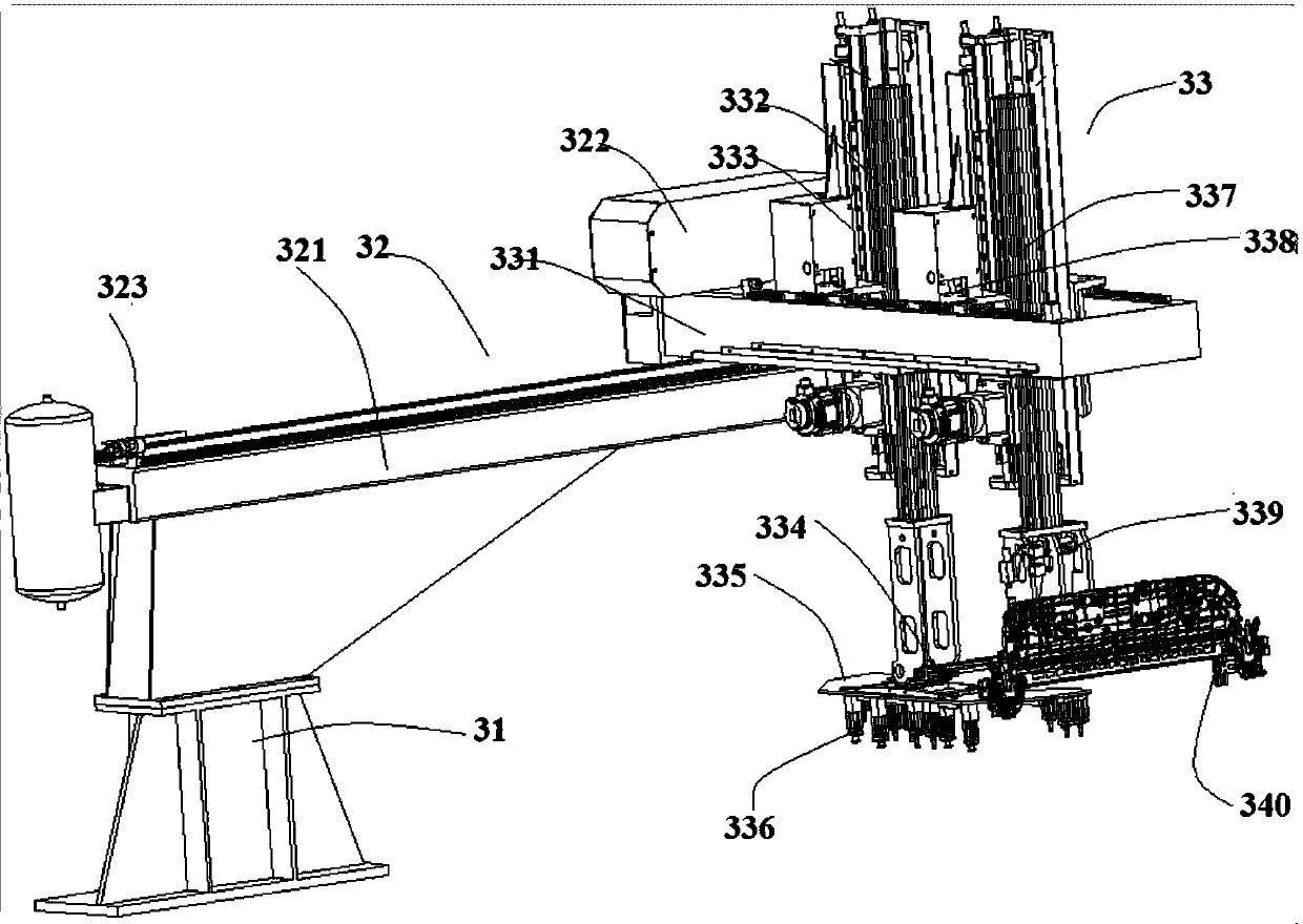 Automatically embedded iron parts injection molding equipment and injection molding method