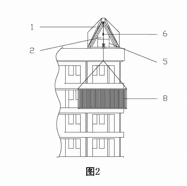 Roof hoisting apparatus based on whole life cycle of building and introduced from exterior wall of construction part