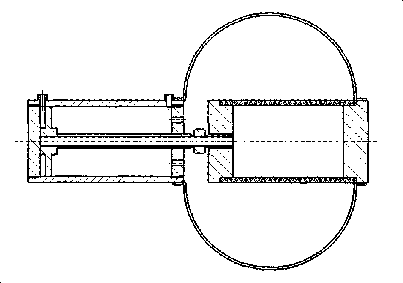 Two-way directional force output air-powered flexible drive device