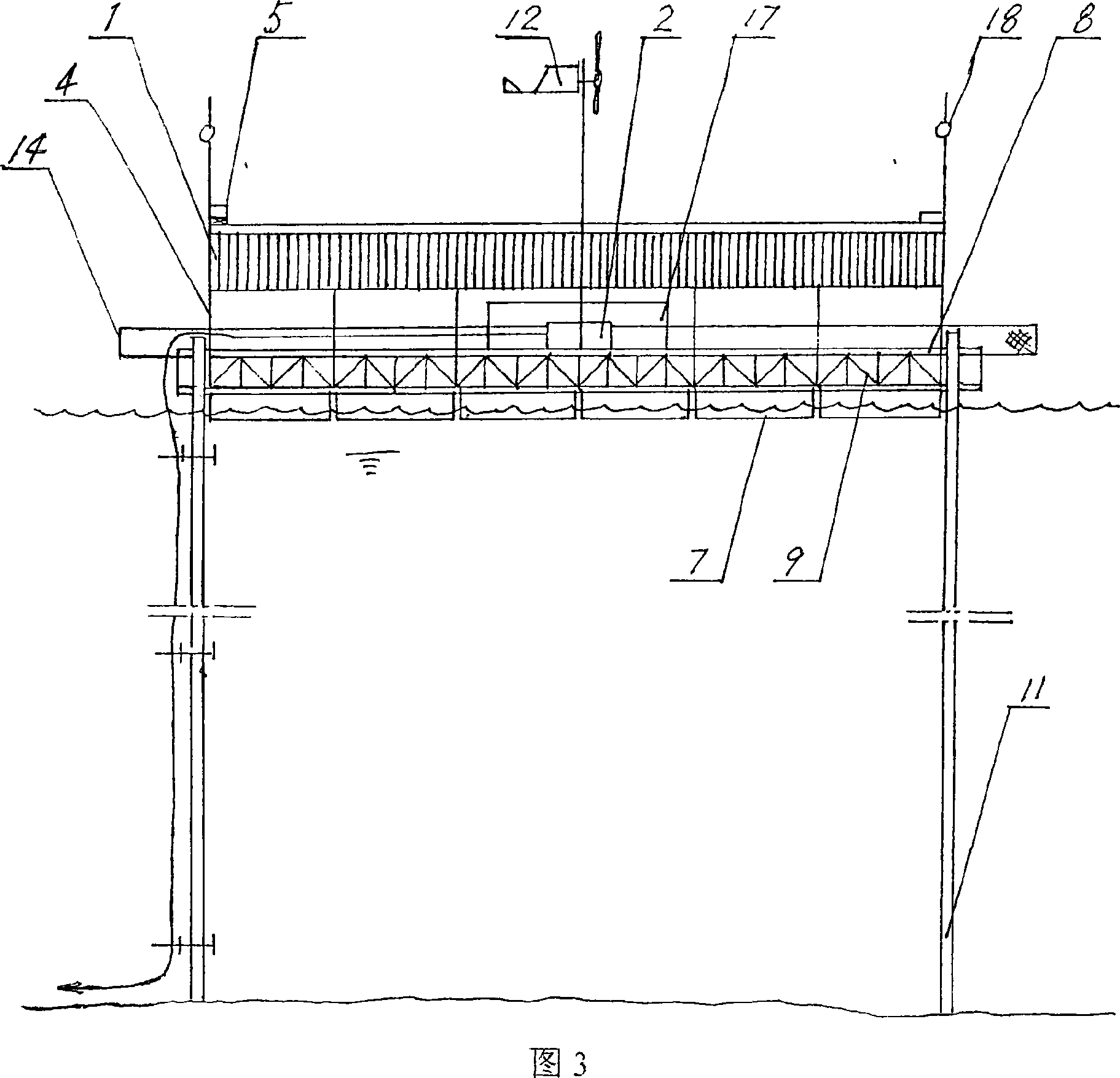 Solar energy generating water special-purpose platform