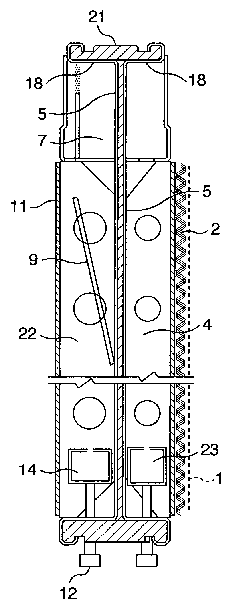 Bipolar zero-gap type electrolytic cell