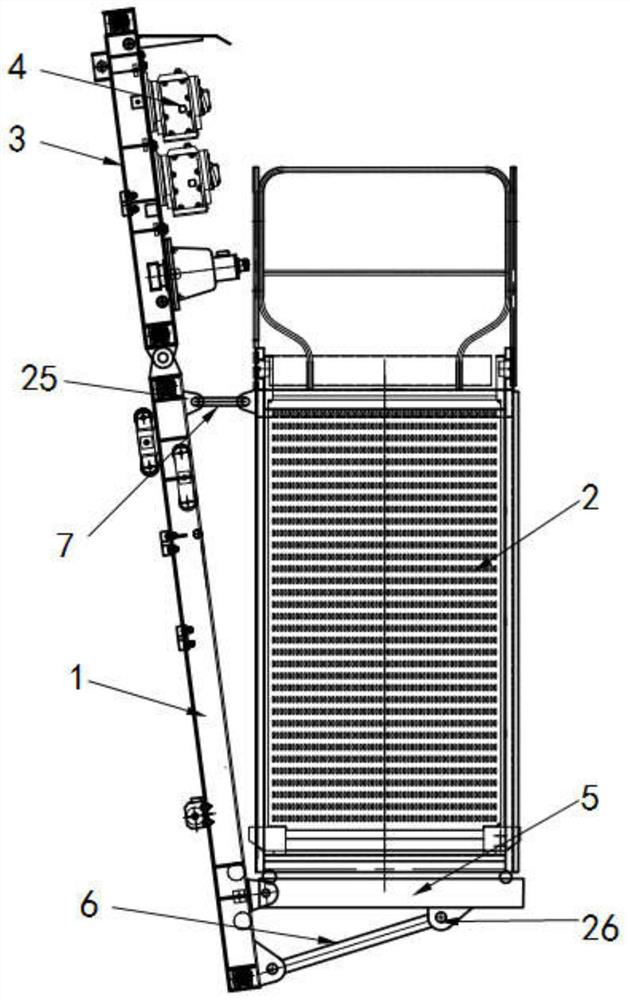 Inclined building hoist cage