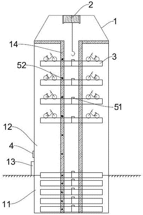 Stereo bicycle parking garage and bicycle access method thereof