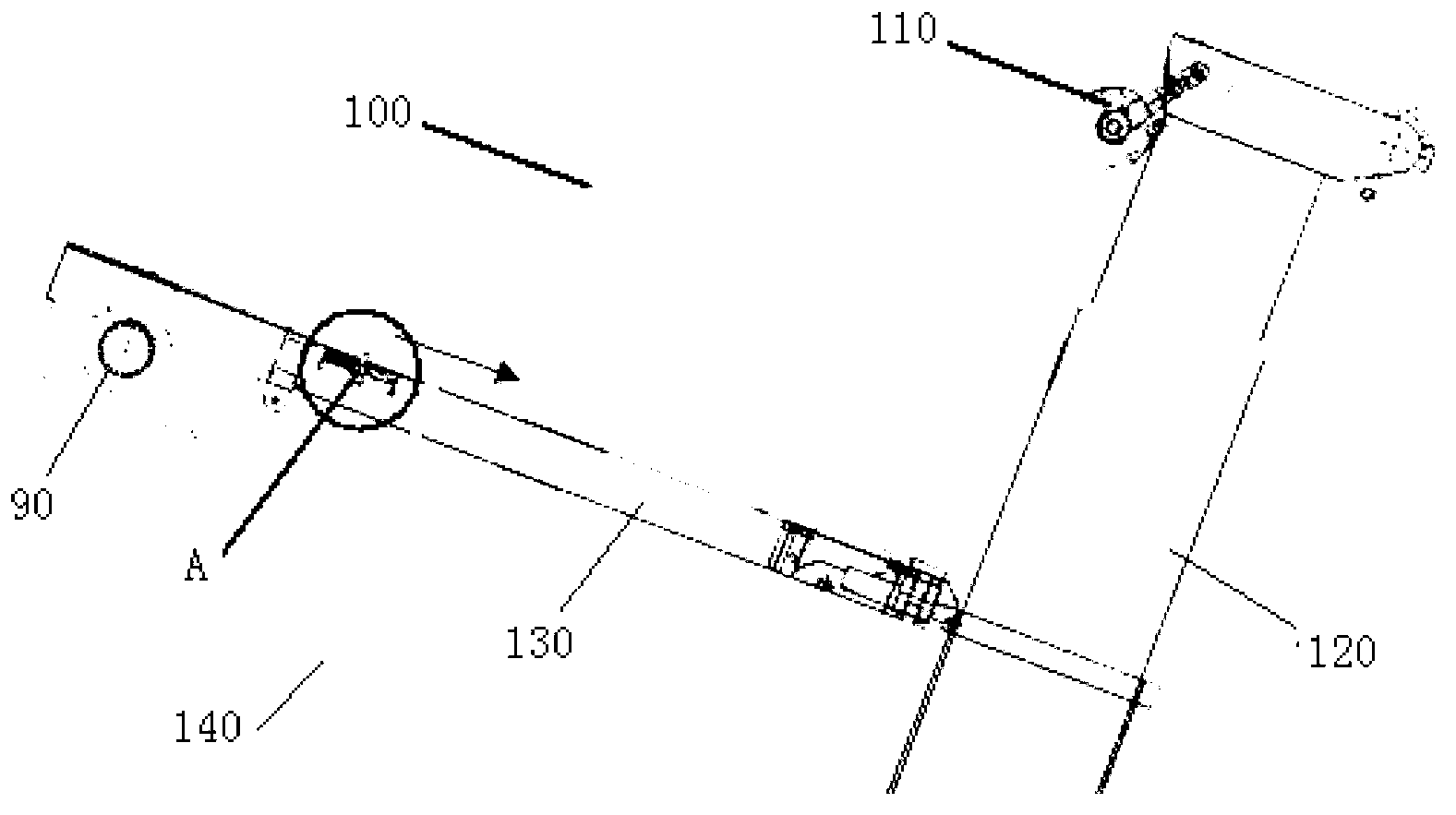 Crane, guying mast and pulling pre-tightening device of guying mast