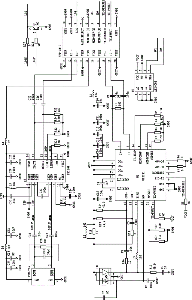 Small hot-swappable transceiver optical module for plastic optical fiber communication