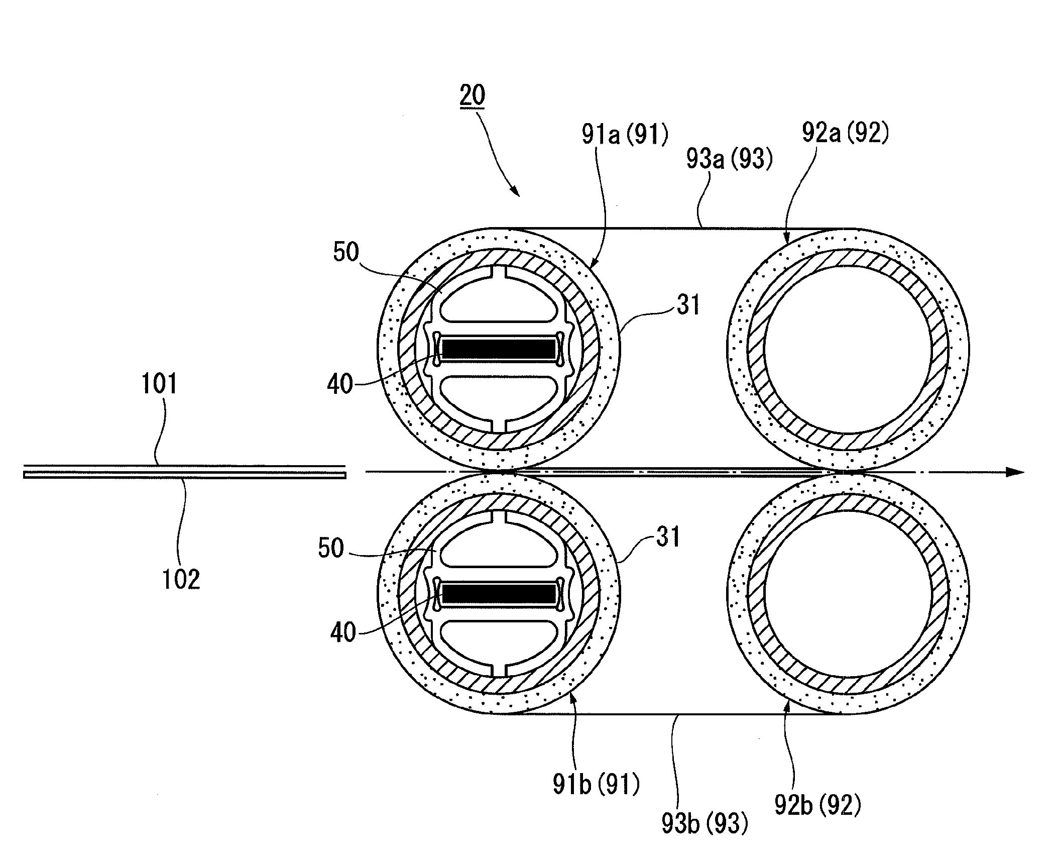 Laminating device and thermal pressure bonding and conveying device used in laminating device