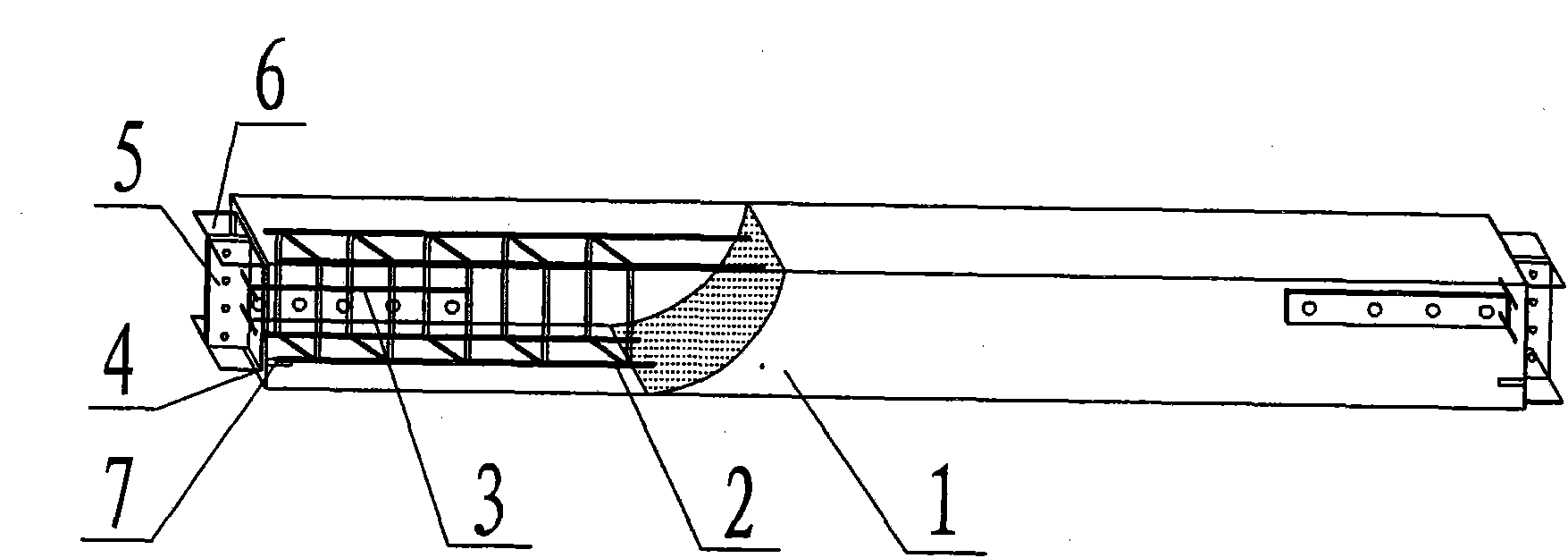 Prefabricated reinforced concrete beam and connection joint of reinforced concrete column and beam