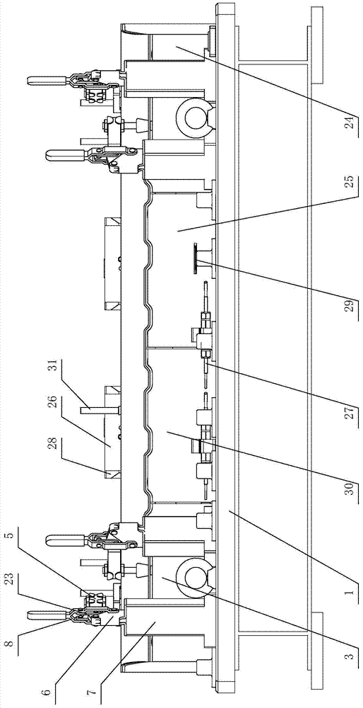 Testing device for automobile floor beam reinforcement