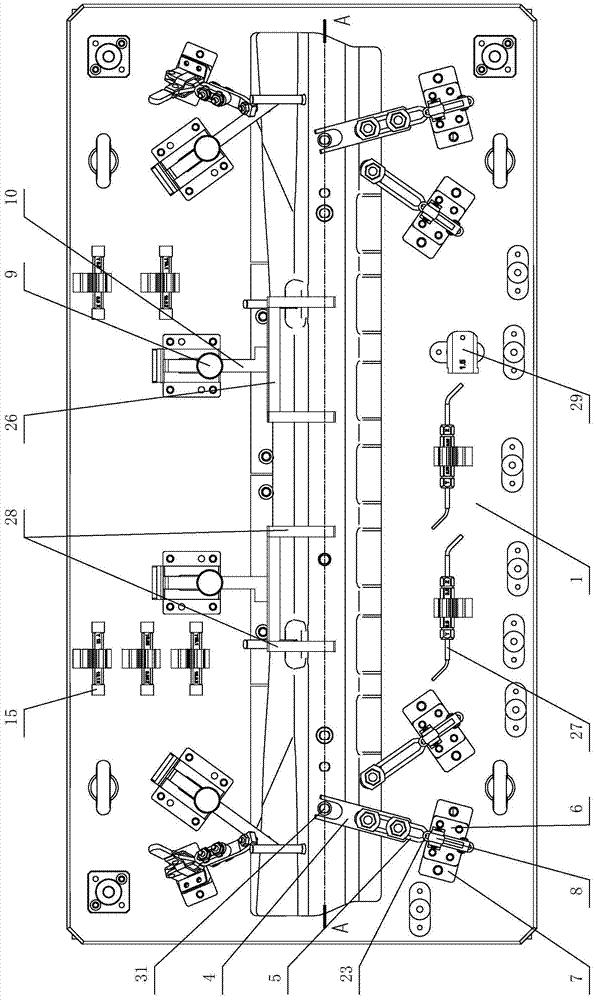 Testing device for automobile floor beam reinforcement