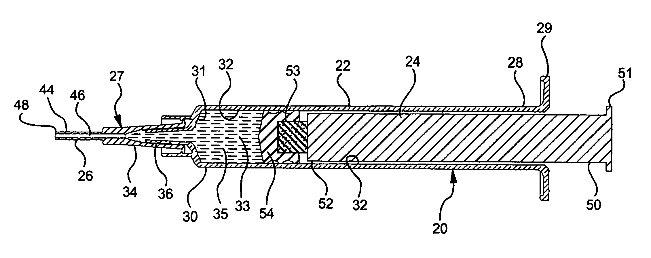 Flush syringe having compressible plunger