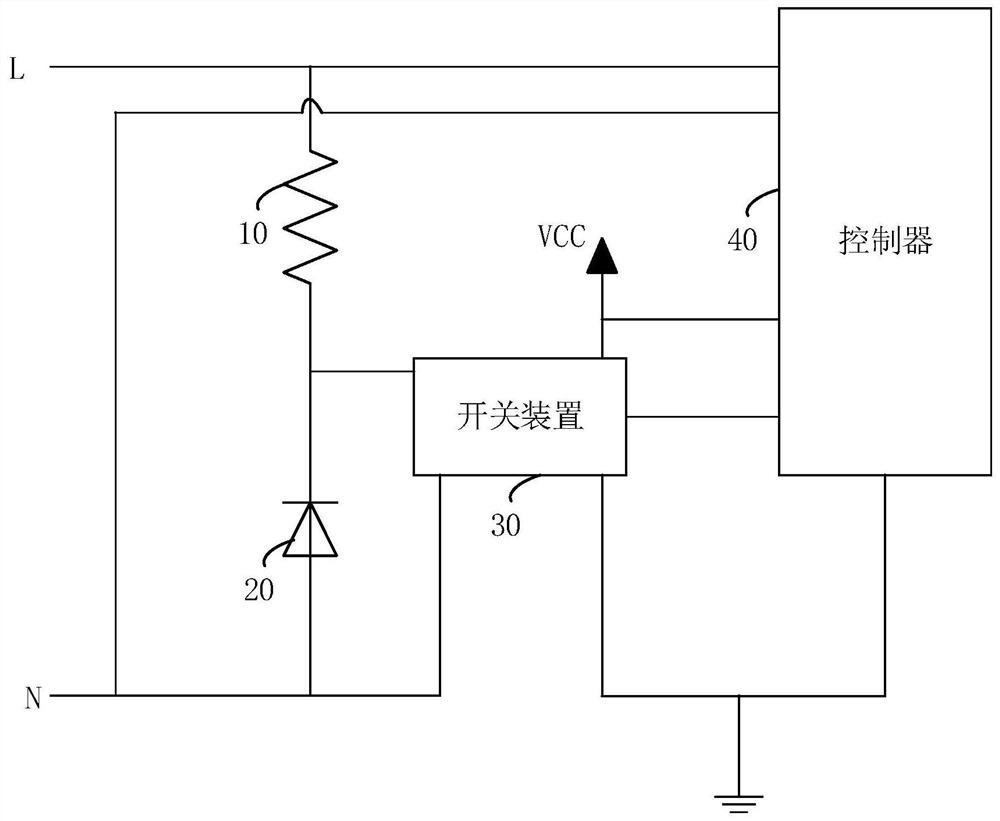 Alternating current load detection circuit, detection method thereof and household appliance