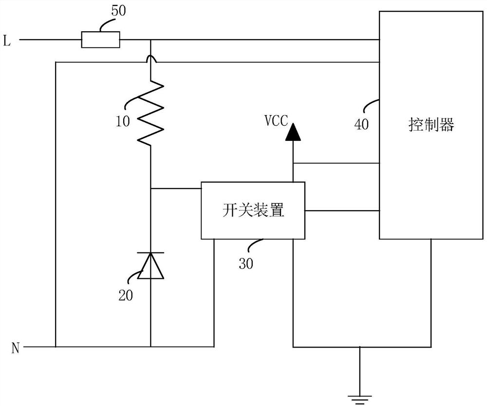 Alternating current load detection circuit, detection method thereof and household appliance