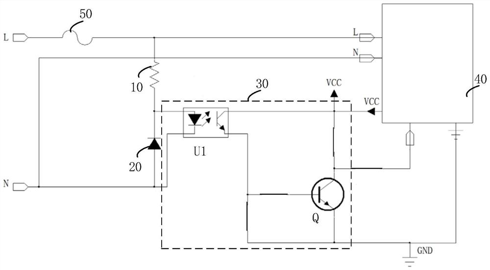 Alternating current load detection circuit, detection method thereof and household appliance