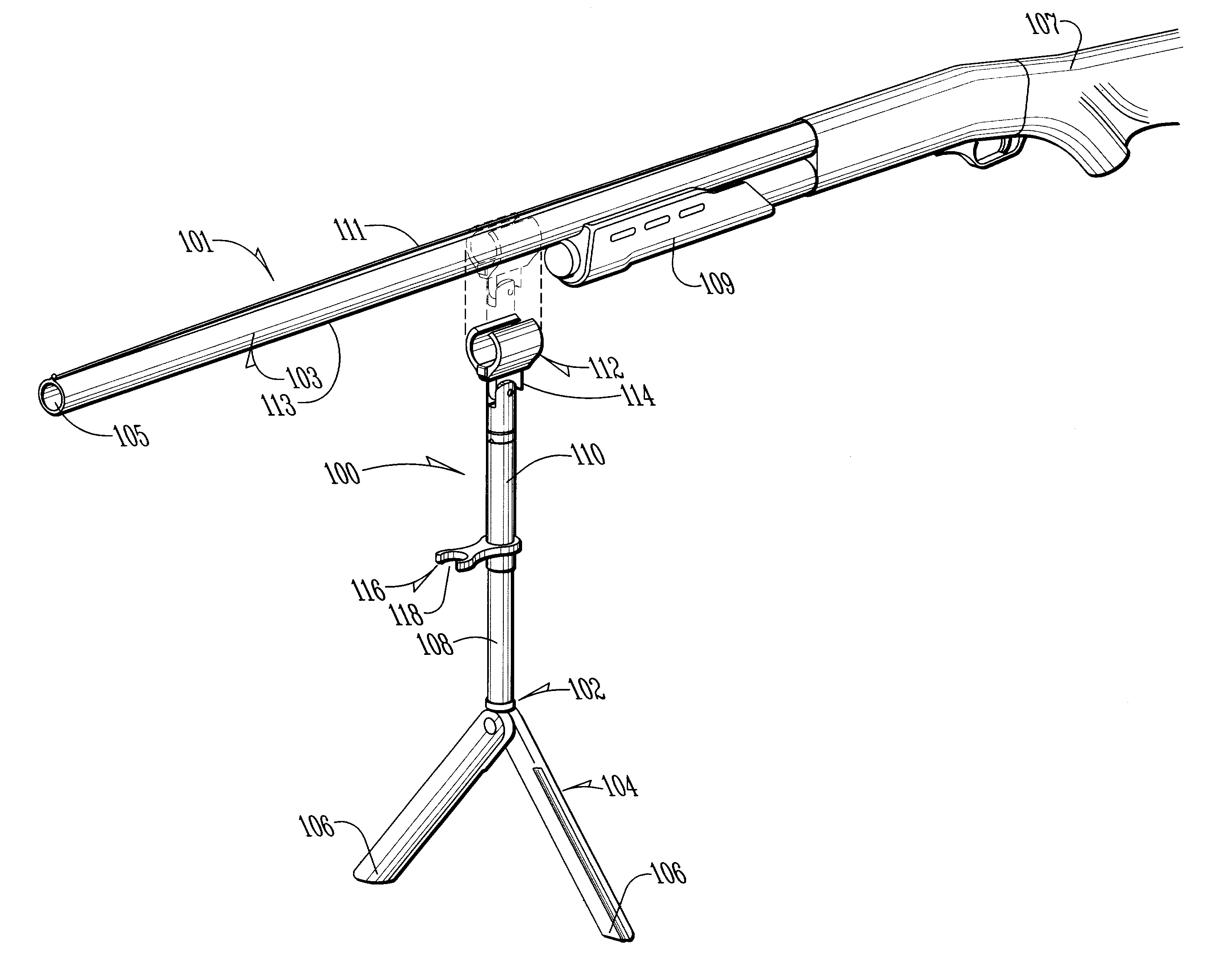 Method and apparatus for supporting a shotgun