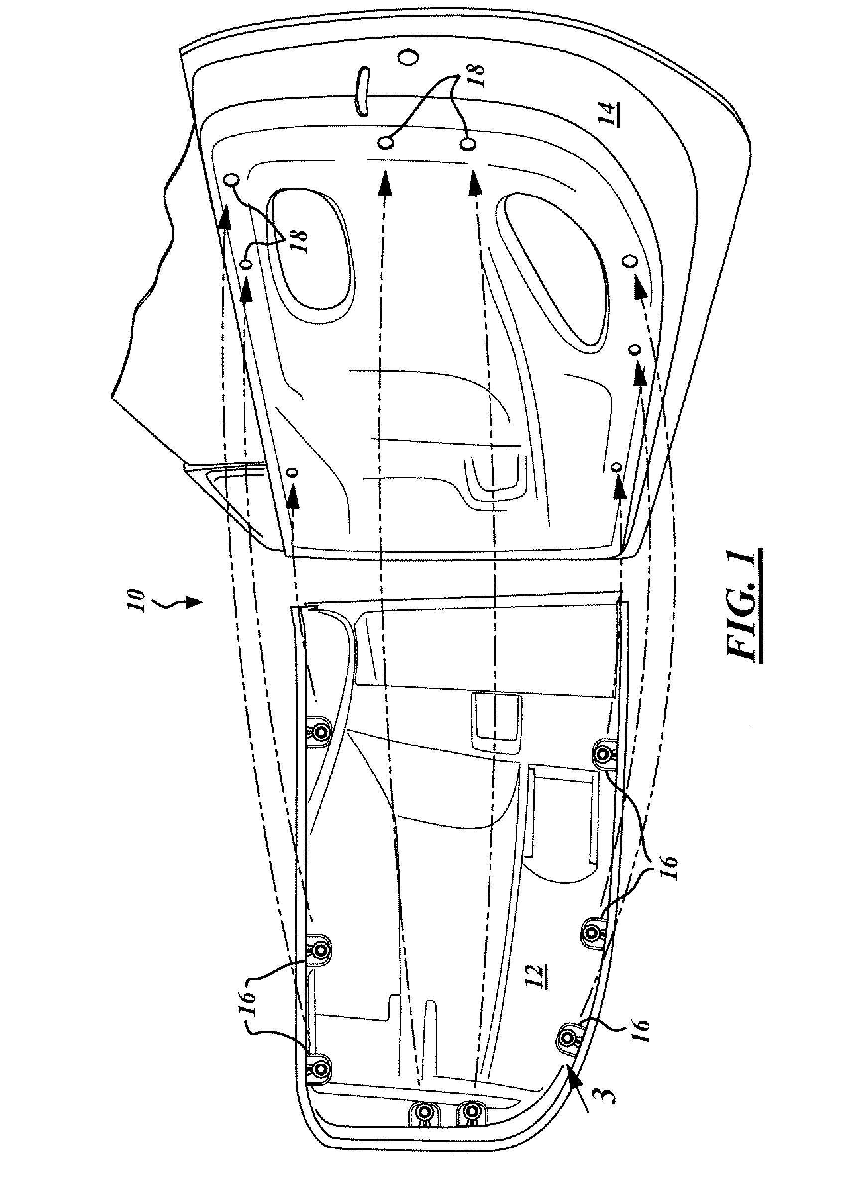 Integral doghouse fastener with retaining feature