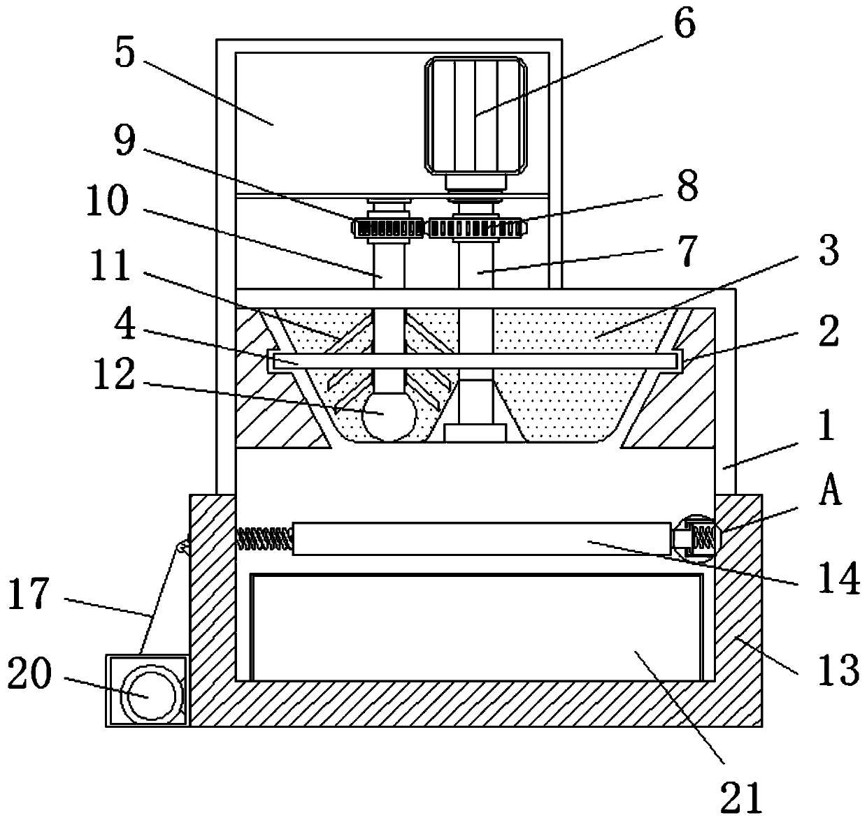 Coal mine exploitation screening device for facilitating uniform stirring