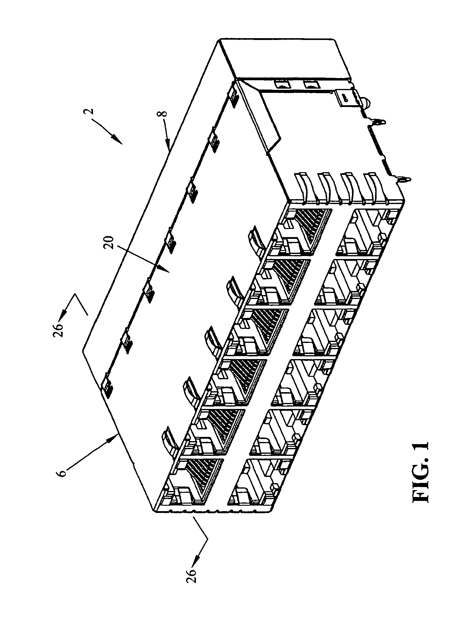 Shielding configuration for a multi-port jack assembly