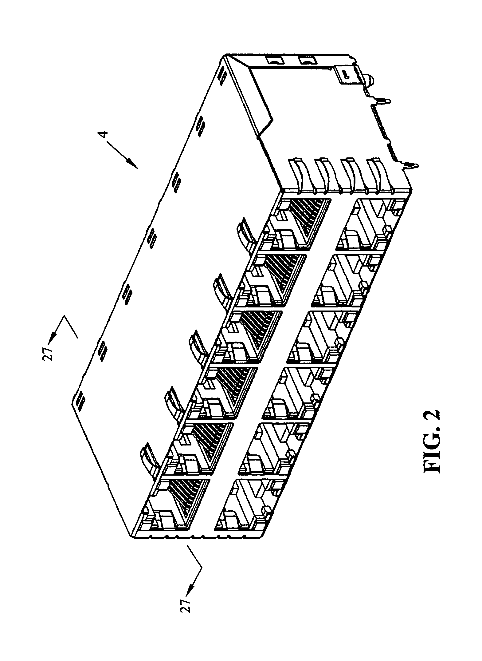 Shielding configuration for a multi-port jack assembly