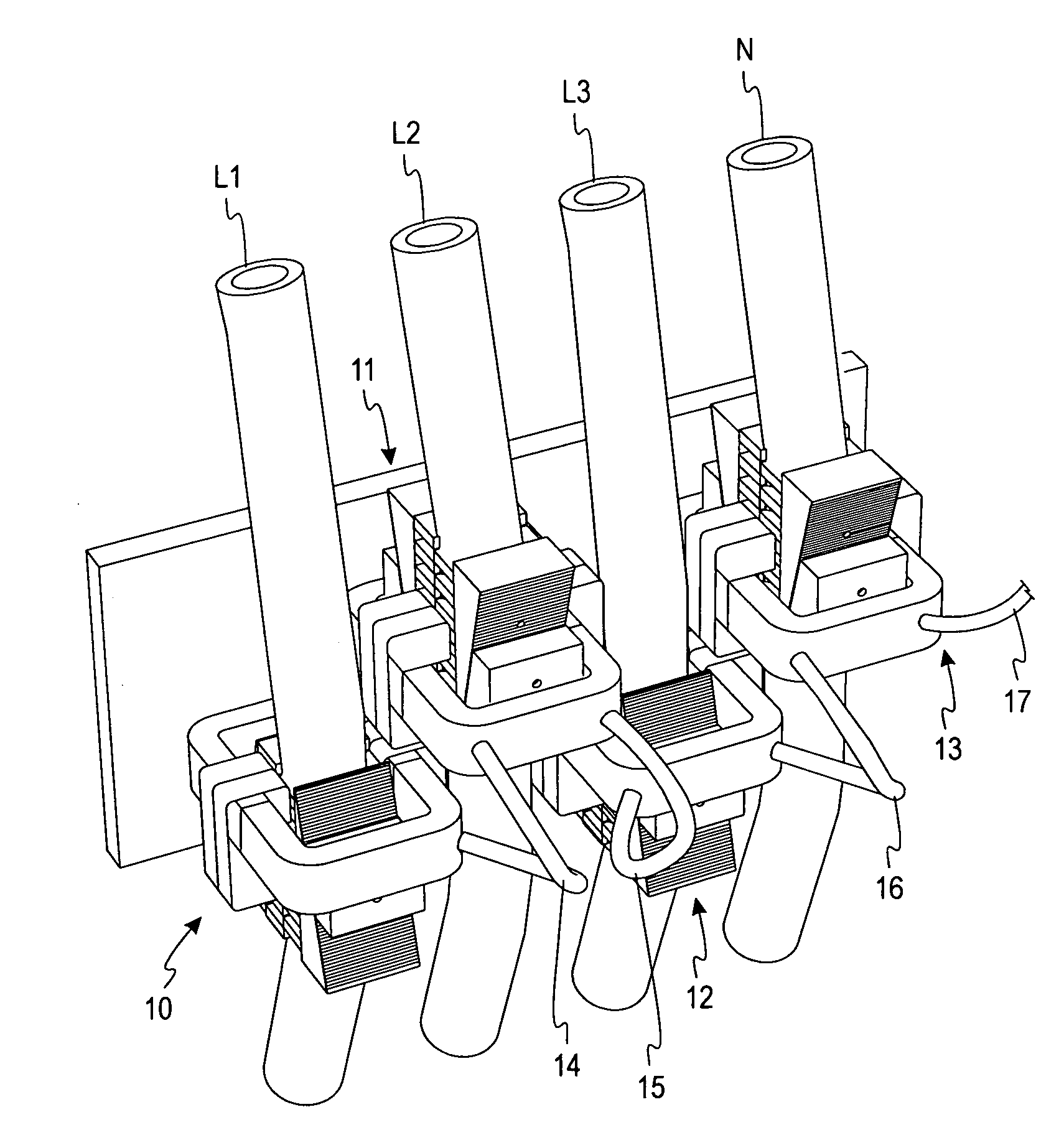 Clamp-on current and voltage module for a power monitoring system