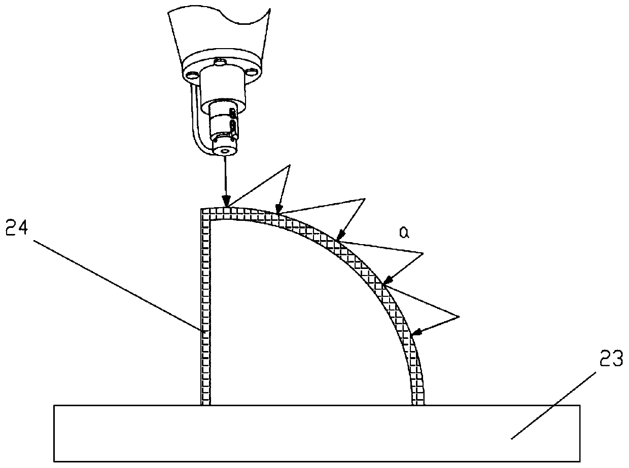 Device for measuring thickness of any point of free-form surface and measuring method thereof