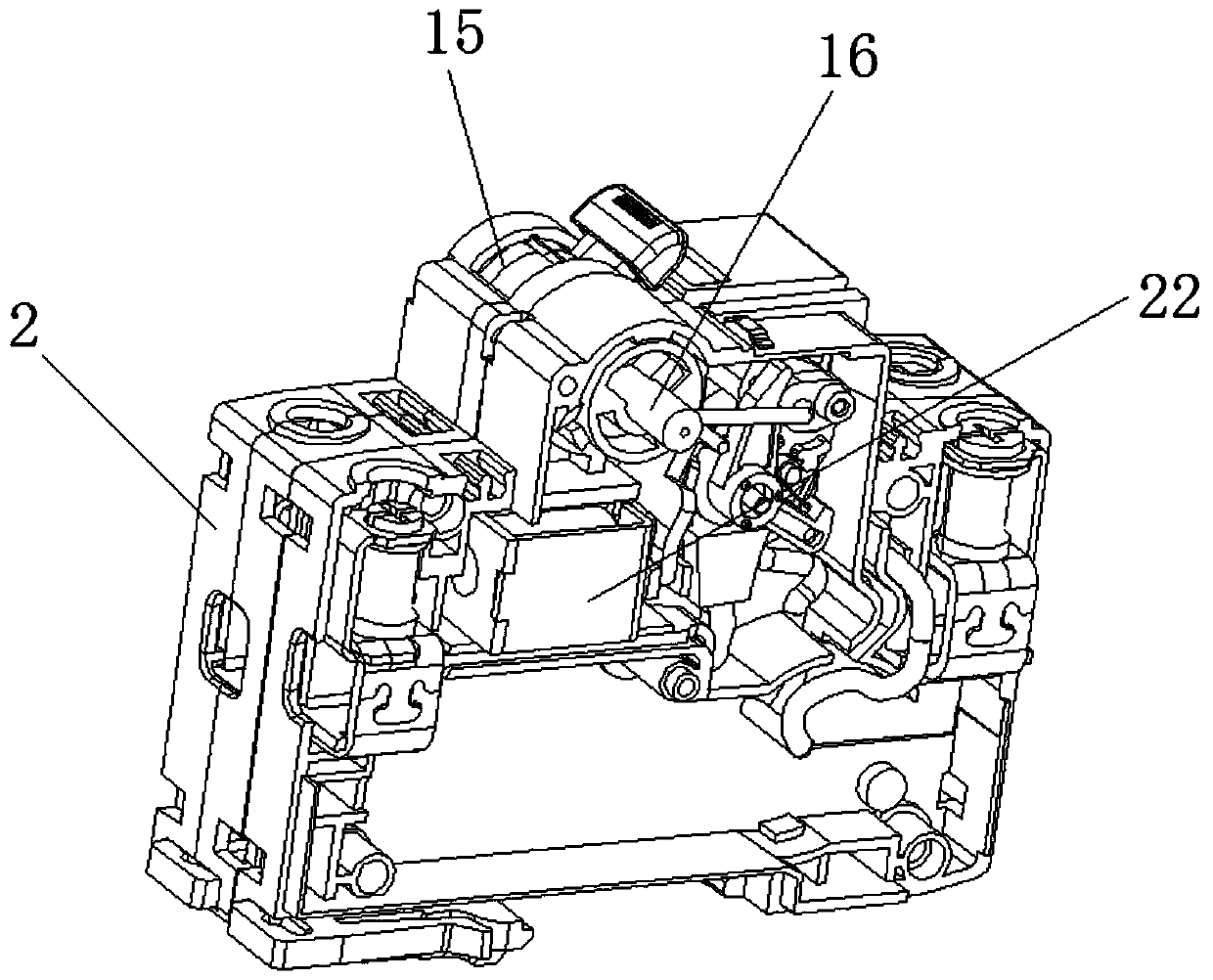 Circuit breaker with N pole free of arc-extinguishing device