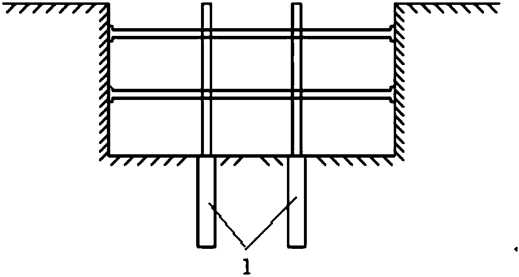 Supporting device suitable for side wall of foundation layer and construction method