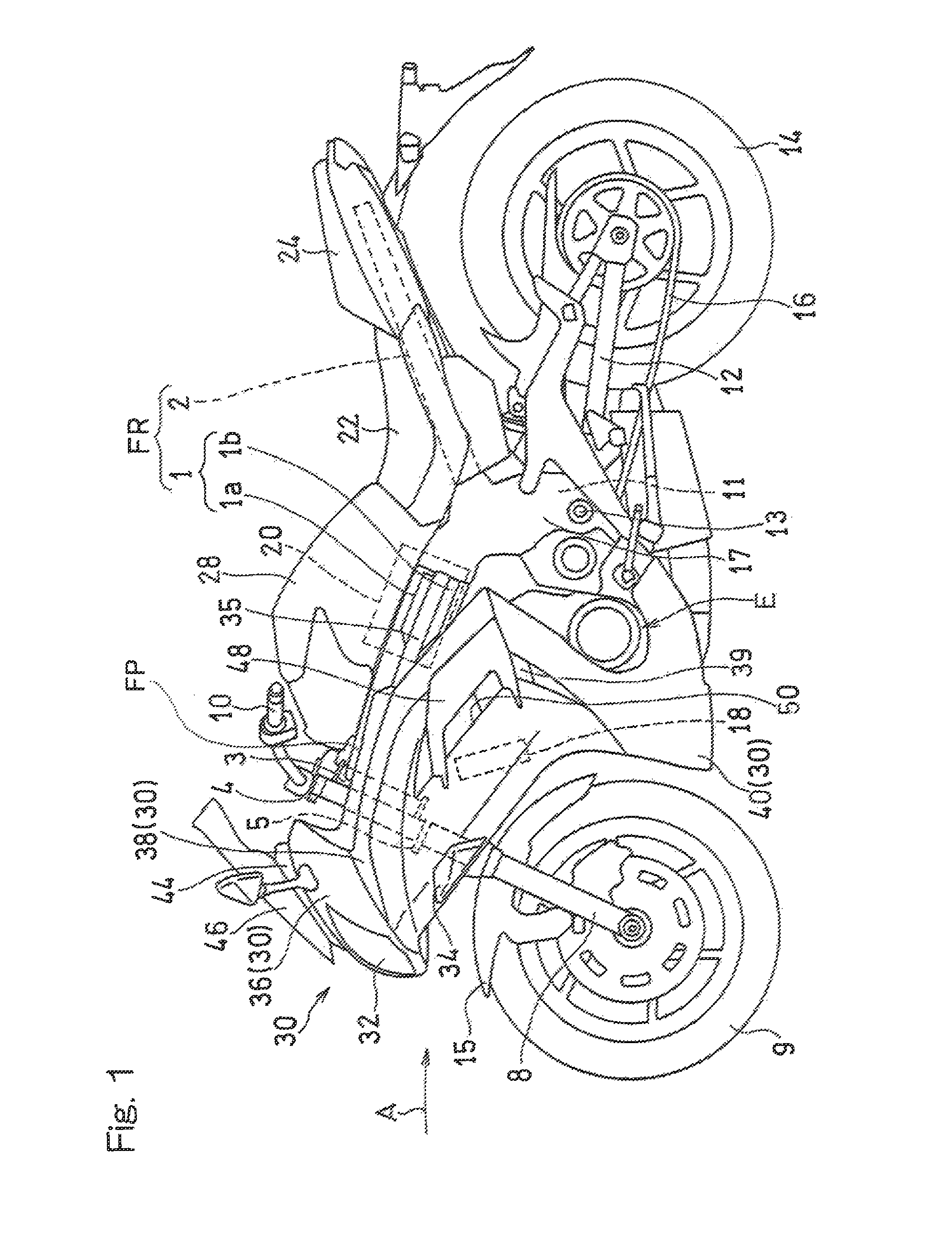 Air guiding structure for motorcycles