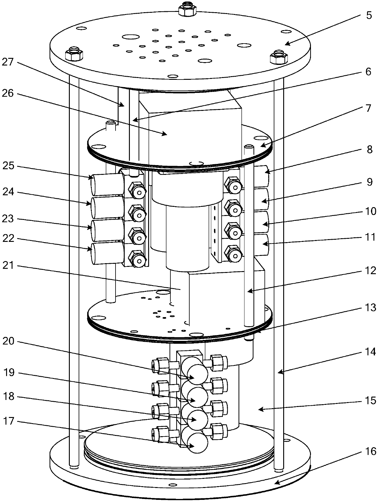 Biogeochemical in-situ experimental device used for deep sea