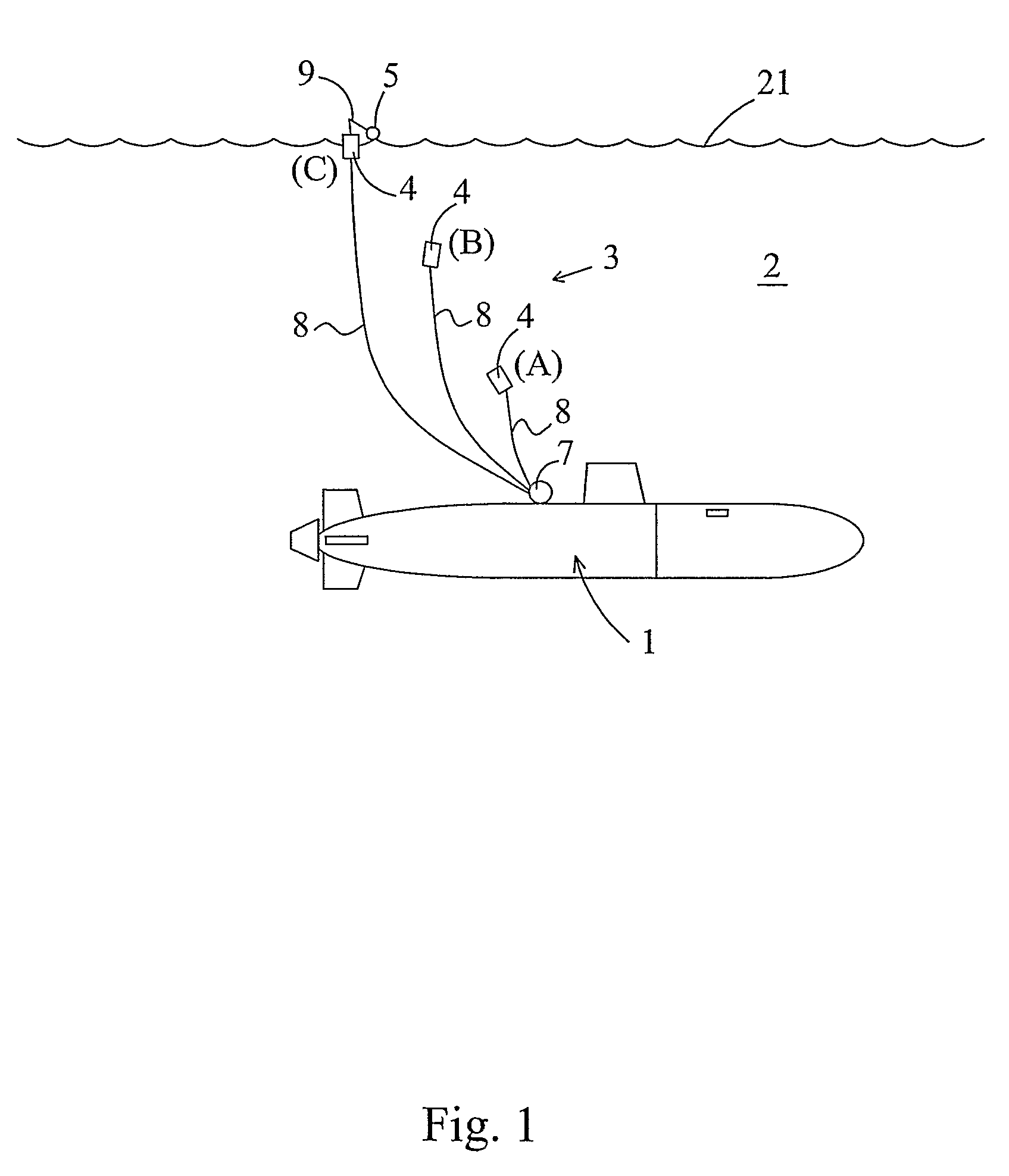 Assembly for deploying a payload from a submarine