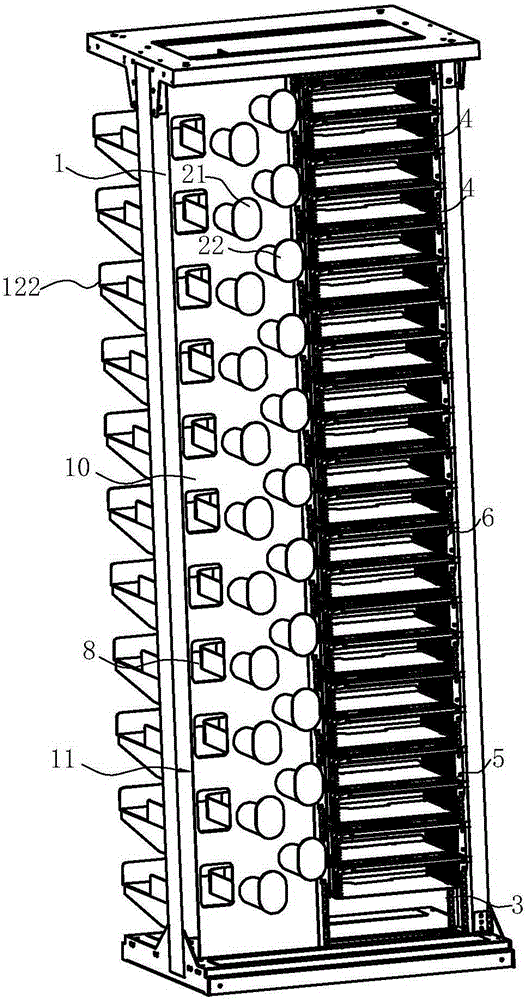 High-density optical fiber arranging frame