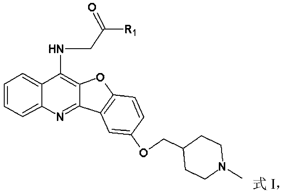 Peptidyl-substituted double-chain benzofuran quinoline derivative as well as preparation method and application thereof