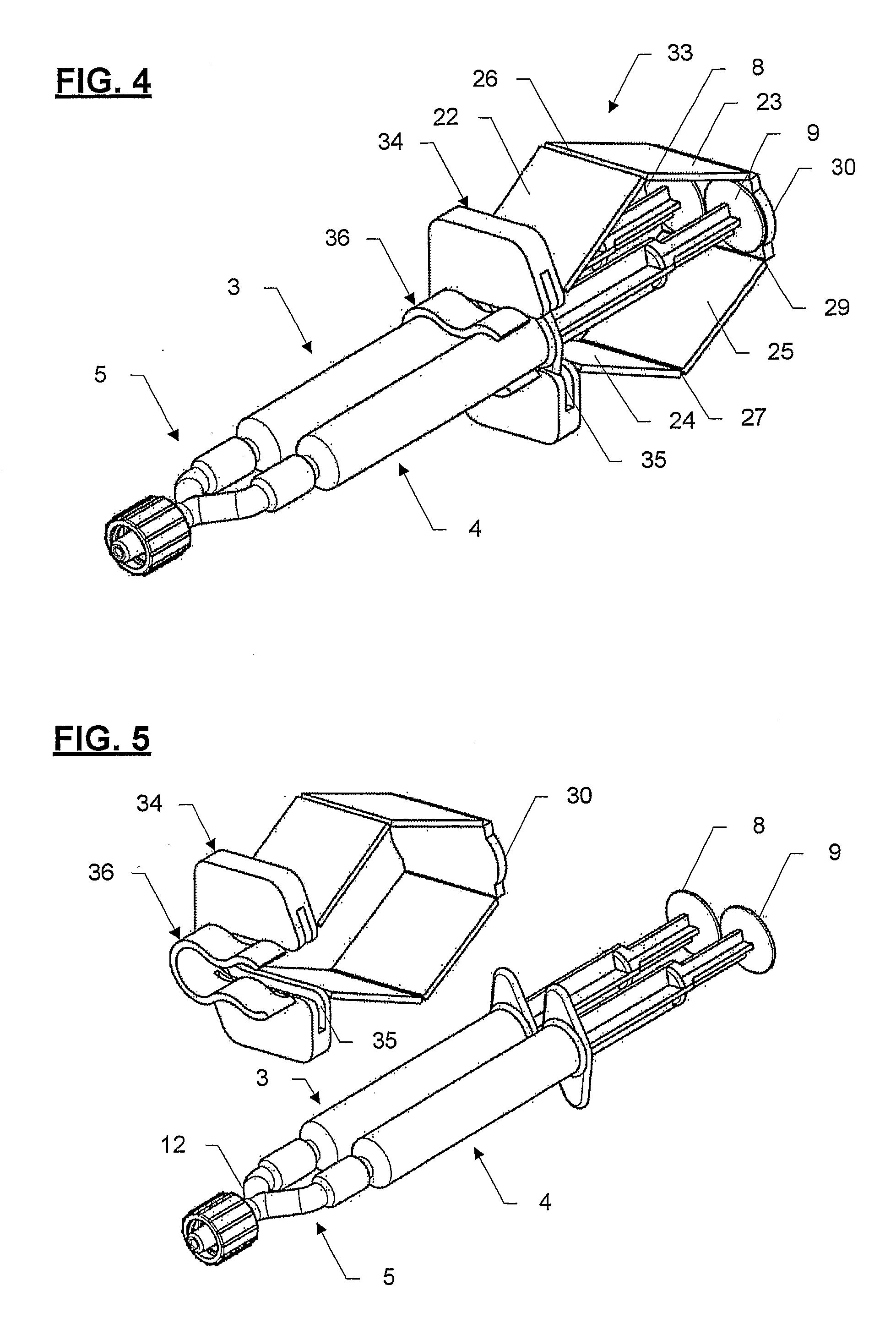 Dispensing assembly with separate syringes and syringe holder