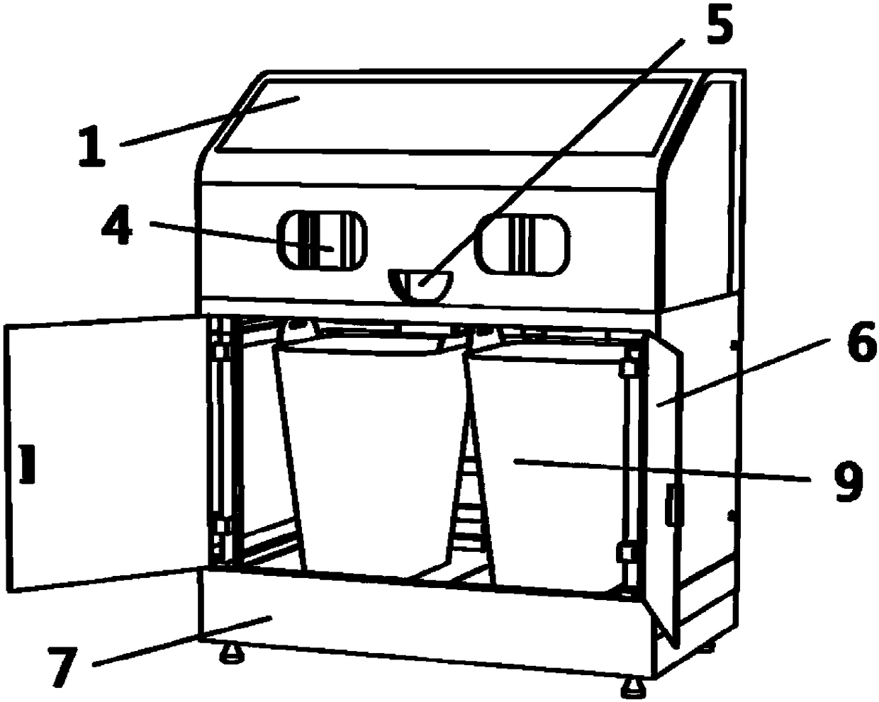 Public welfare waste recycling bin based on internet