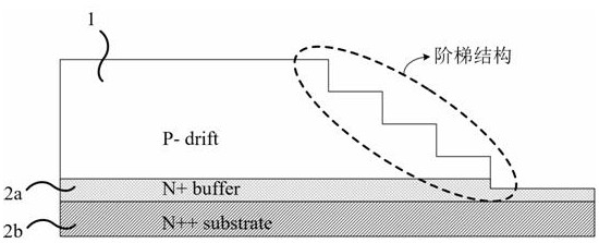 Reverse terminal structure of bidirectional withstand voltage power device based on step etching in drift region