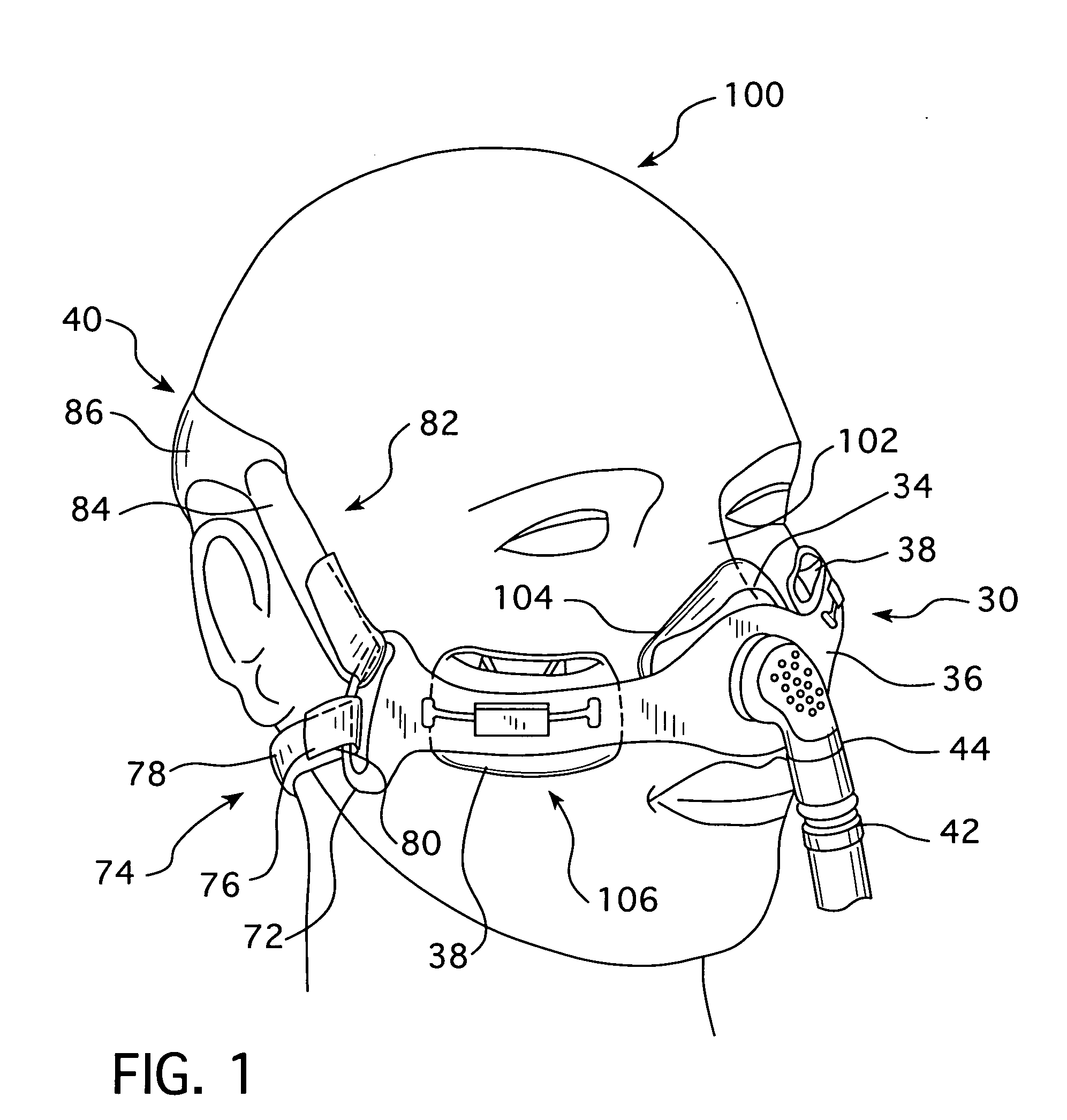 Cheek-mounted patient interface