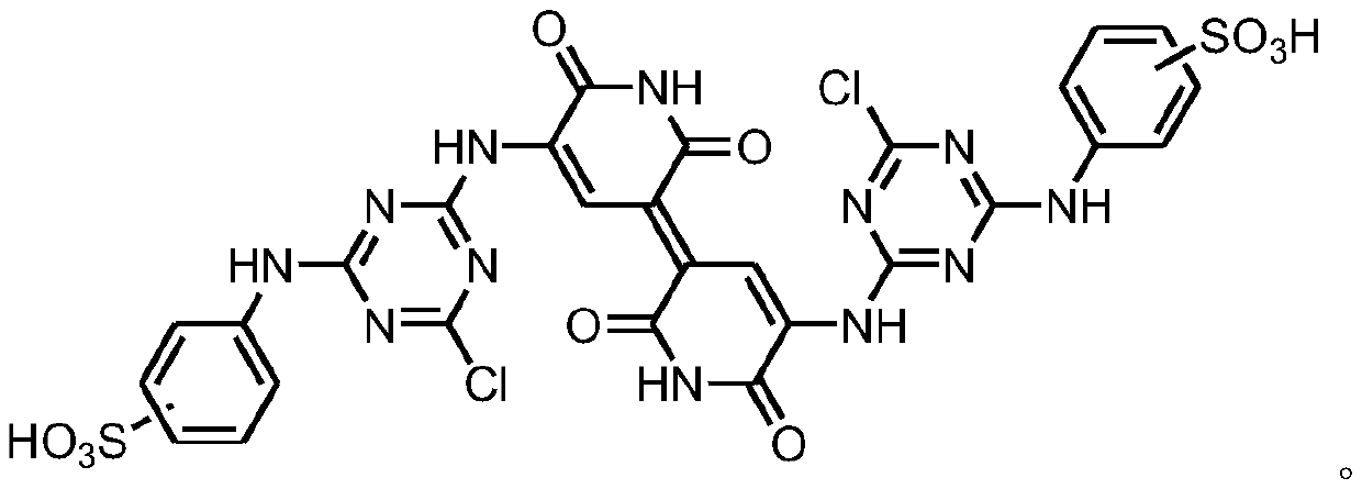 Blue k-type reactive dye and preparation method thereof