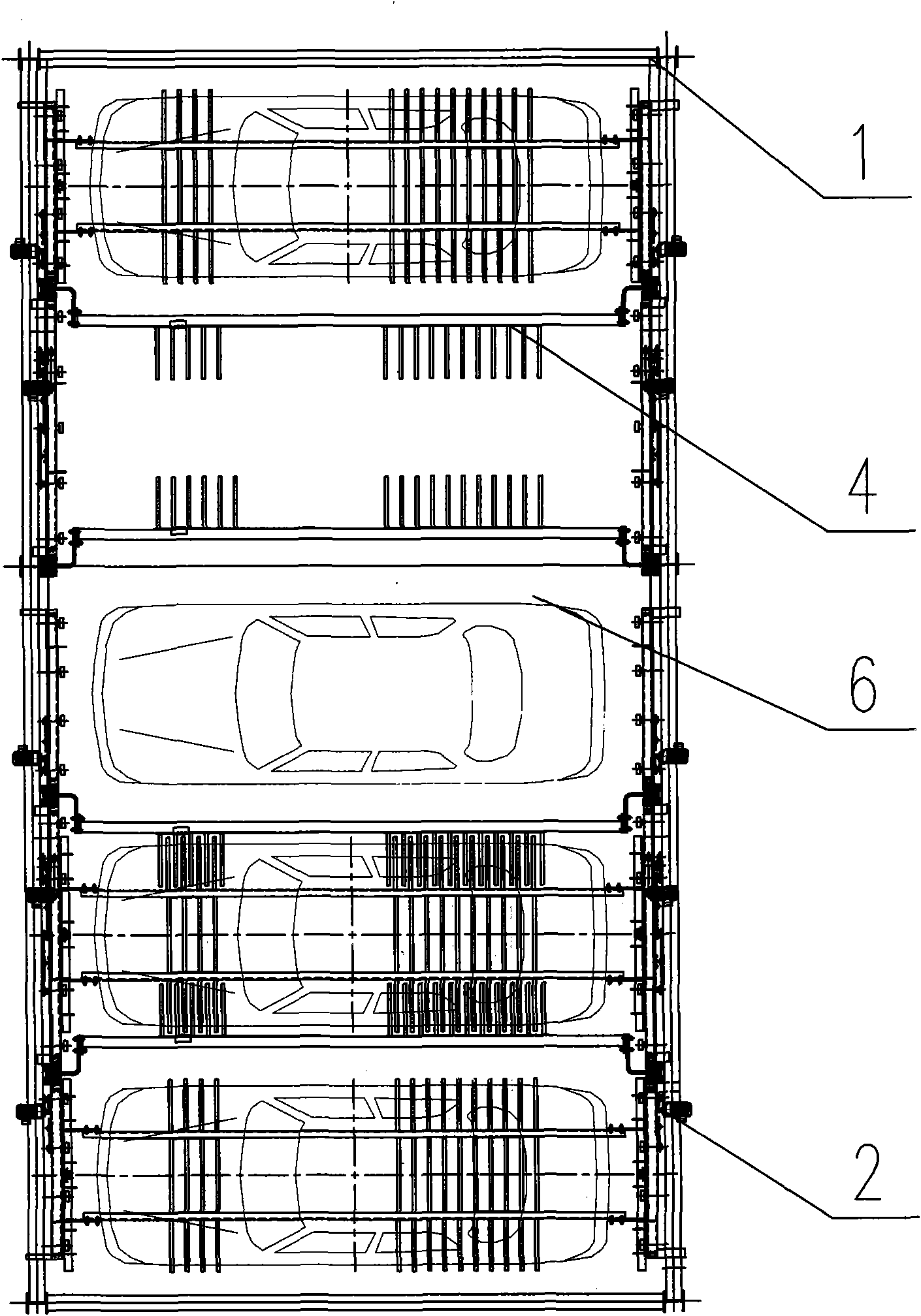 Vertical lift type parking equipment