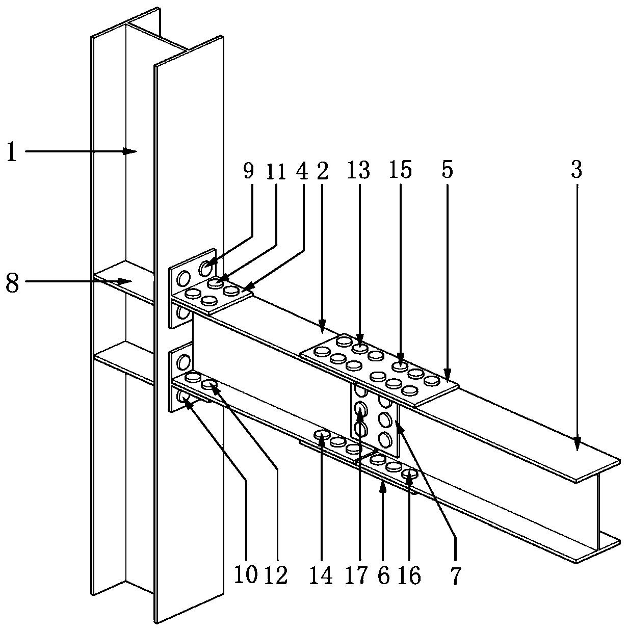 Convenient-to-repair fabricated steel structure beam-column joint connection structure and fabricating method thereof