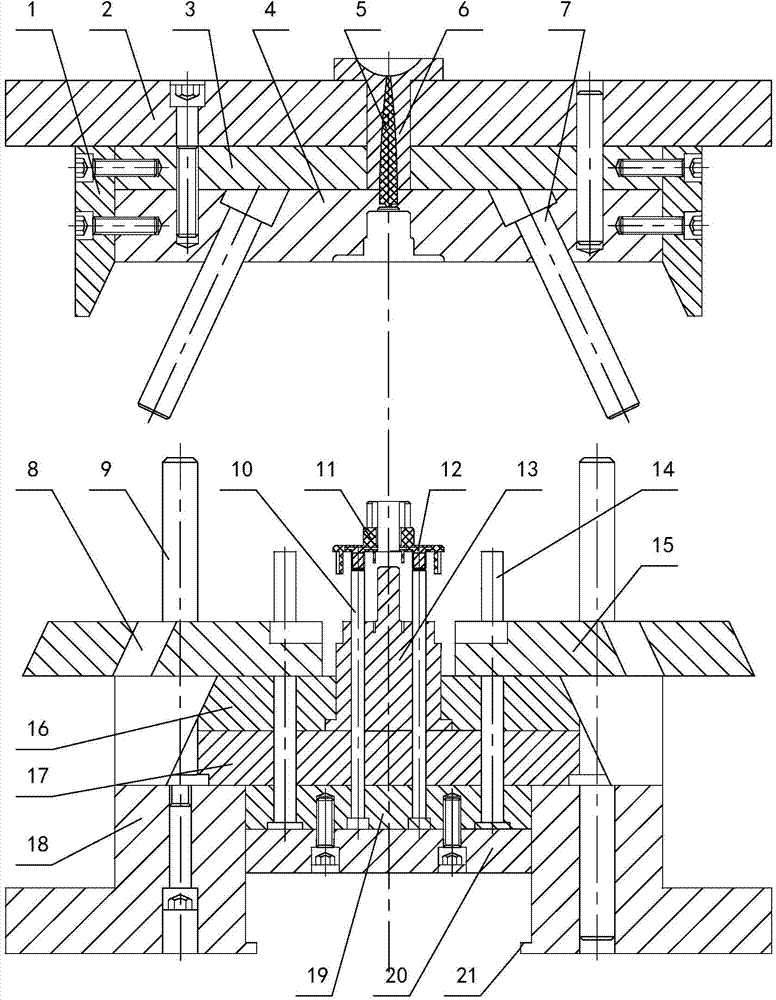 Injection mould of direct drinking water magnetization filter housing cover