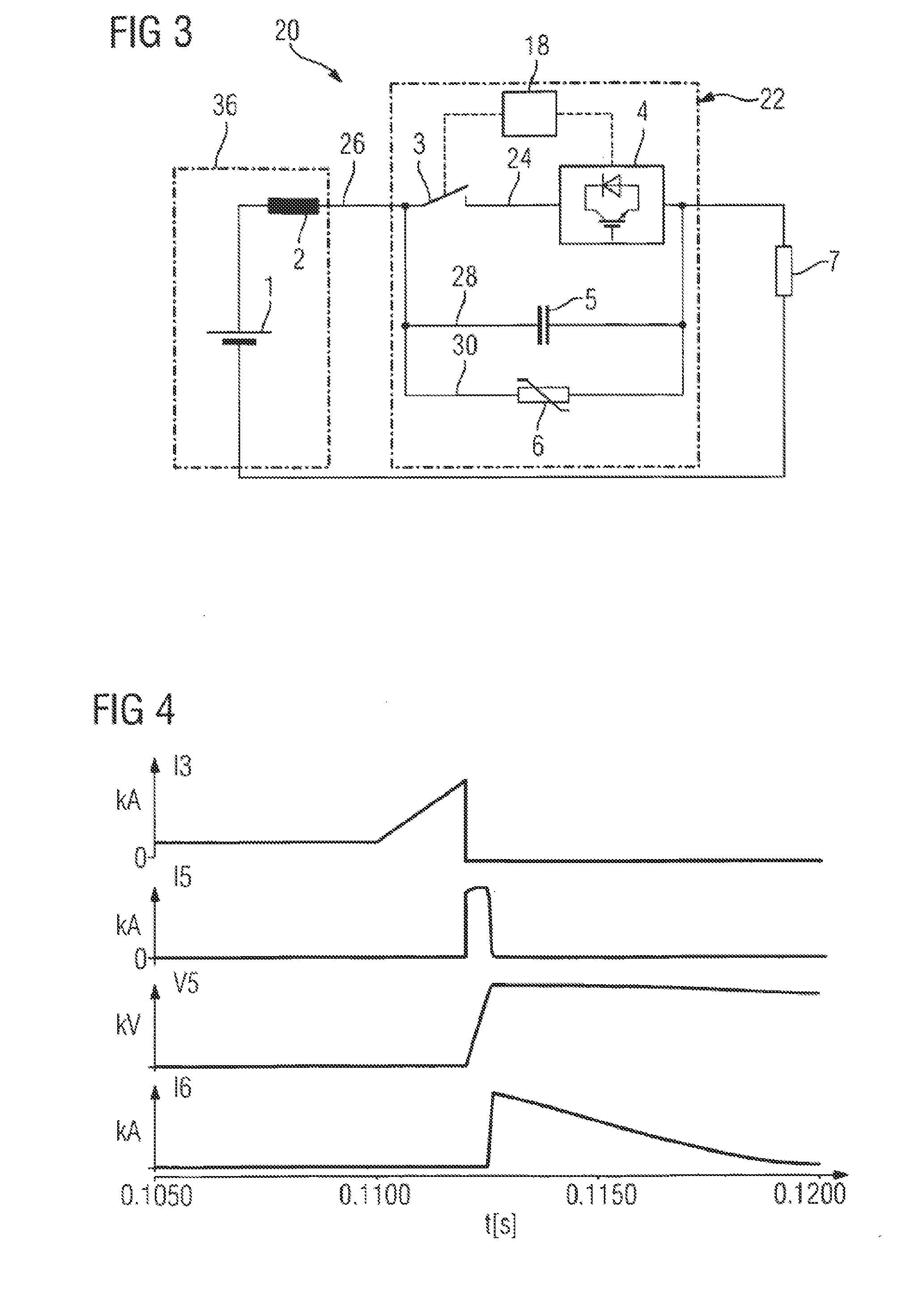 Hybrid DC circuit breaking device