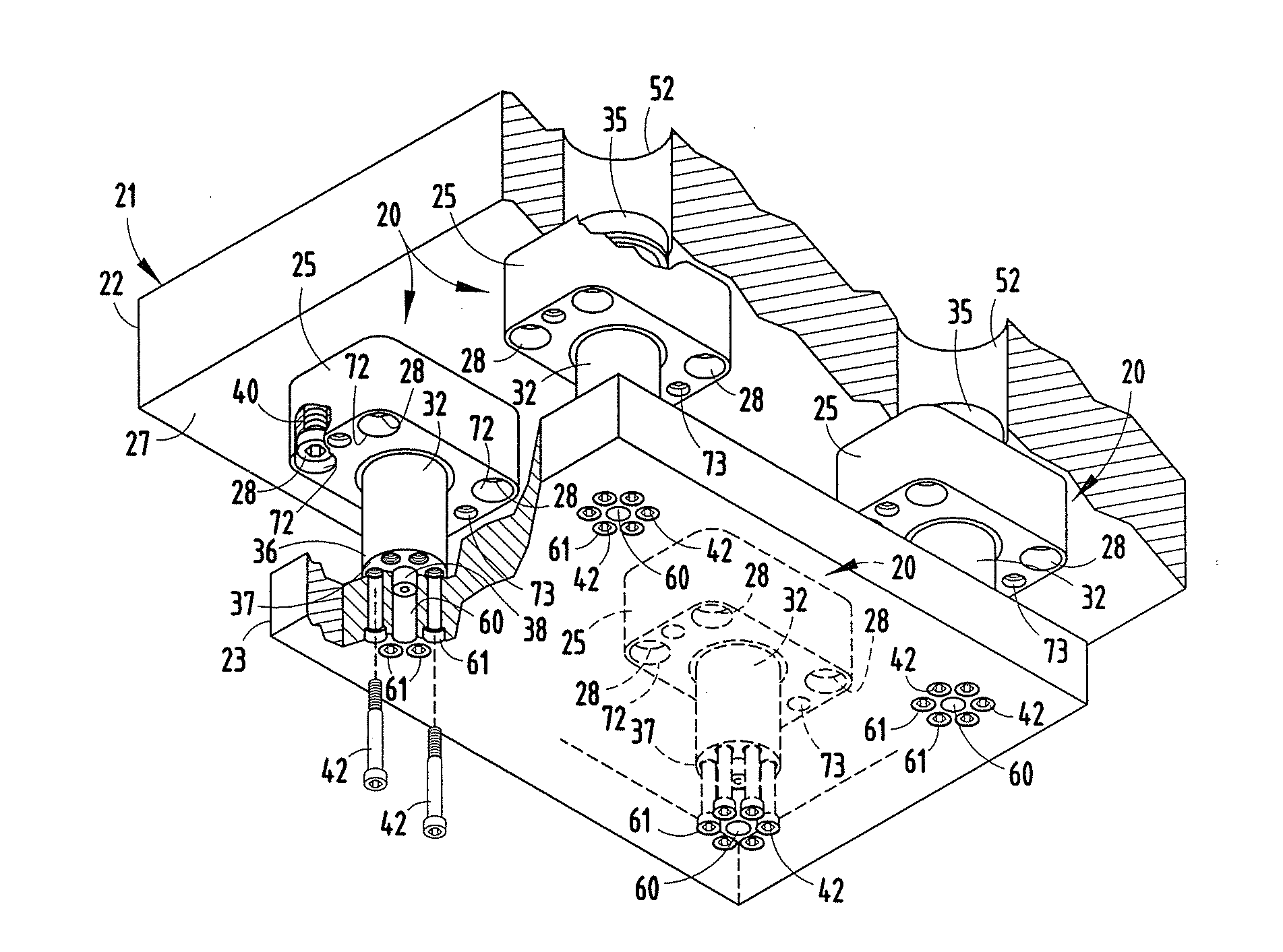 Guided keeper assembly and method for metal forming dies